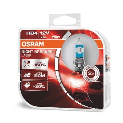 Autolampa komplekts OSRAM HB4 9006NL-HCB NIGHT BREAKER LASER